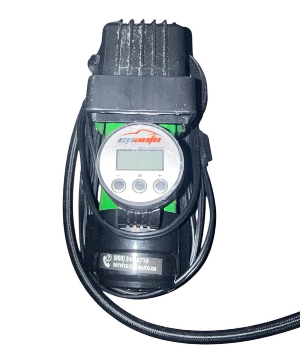 epauto 12V DC Portable Car Bike Air Compressor Pump Digital Tire Inflator Green